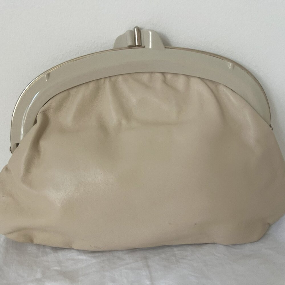 Beige Leather clutch